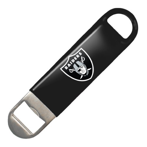 Boelter Brands NFL Oakland Raiders Vinyl Covered Long Neck Bottle Opener Black, 7-inches