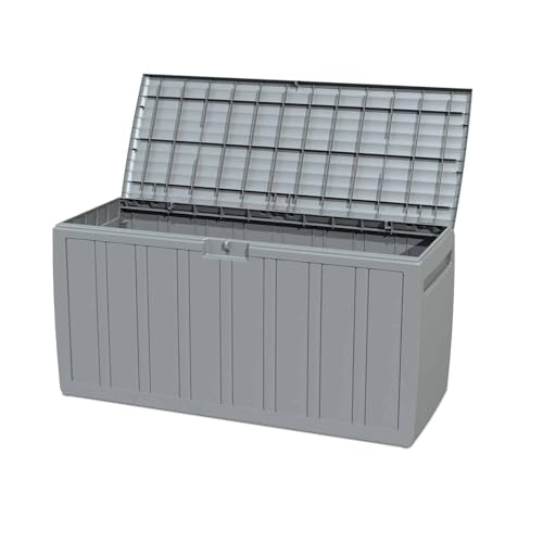 Gardiun Baúl de Almacenaje Fabricado en Resina Top 117x45,5x57,50 cm 270L Montaje en Clic con Sistema de Cierre en Color Gris - imagen 7