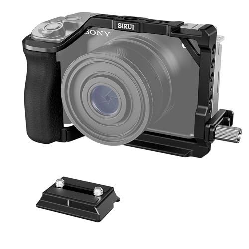 Image of SIRUI Camera Cage for Sony ZV-E1 with Silicone Grip and HDMI Cable Clamp and Cold Shoe Mount Camera Top Handle Bundle