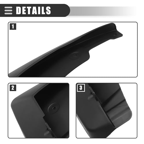 Image of Motoforti Car Mud Flaps, Splash Guards, for Toyota Camry 2015-2017, 1 Set, Black