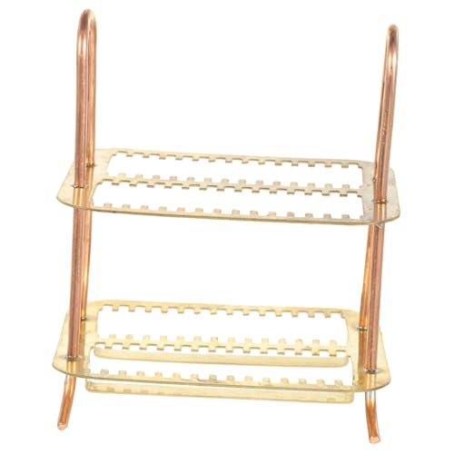 VILLFUL Slide Storage Rack Specimens Microscope Slides Rack Sample Slide Storage Shelf Specimen Slides Holder Slides Staining Holder Microscope Slides Staining Rack Copper Golden