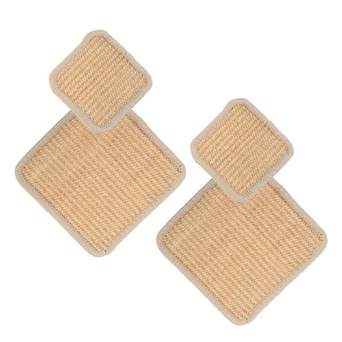 Gatuida Salvamanteles de Sisal Natural 4 Piezas 13 CM y 20 CM Resistentes al Calor Posavasos Antideslizantes para Ollas y Platos Protector de Mesa para Cocina y Comedor Uso Doméstico