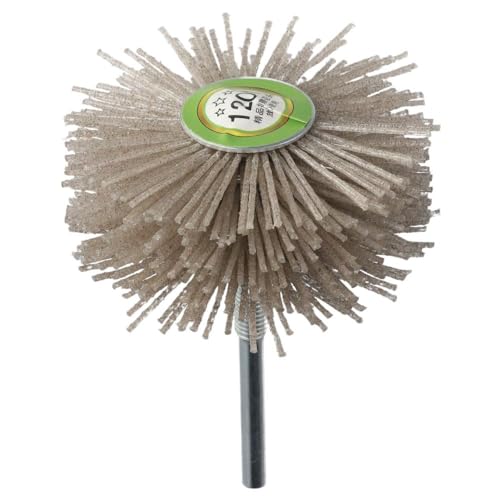 Image of Nylon Wheel Brush 6mm Threaded Shank,Abrasive Grinding Head Metal Not Corrode Crimped(120 Grits)