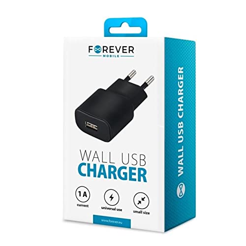 FOREVER Caricabatterie Micro USB TC-01, 1 A per smartphone Android e iPhone, Samsung Galaxy, Huawei, HTC, Sony, LG UVM, caricabatterie per cellulare