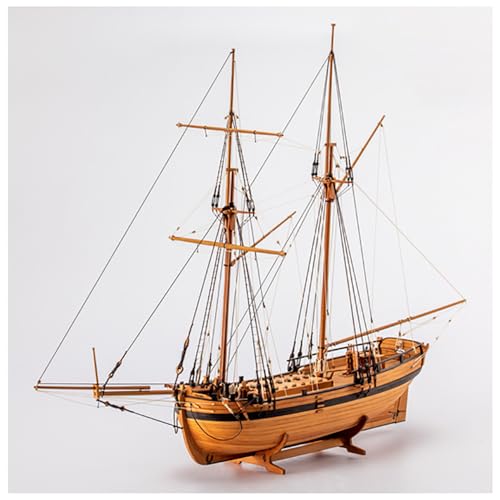 Lllunimon 1/36 Port Jackson Schooner 1803 Model Kit Wooden Half Rib Ship Model Assembly Kit DIY Handmade Crafts No Finished