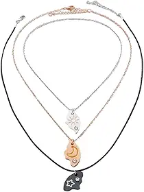 Colar Melhores Amigas Best Friend Forever Amizade Sol Lua Estrela Bff 3 Metades Se Completam Triplo Parzinho Sempre Amigas