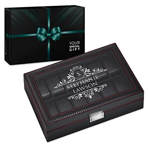 Maverton Personalised Watch Organizer with Glass Display Cover