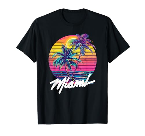 Miami Retro Eighties 80s & 90s Beach Style design Retro T-Shirt