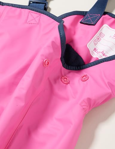 Playshoes Pantaloni Fango, Salopette Antipioggia, Fodera In Pile, Pantaloni Antipioggia Antivento E Impermeabili Unisex - Bambini E Ragazzi, Rosa, 80 - 6