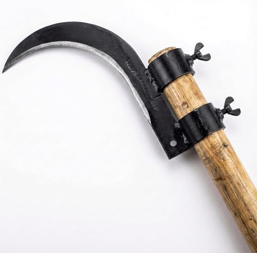 Image of Hand Sickle Cutter | Sharp Curved Blade for Grass, Weeds, Harvesting and Gardening | Durable Manual Farming Tool for Cutting and Trimming Plants