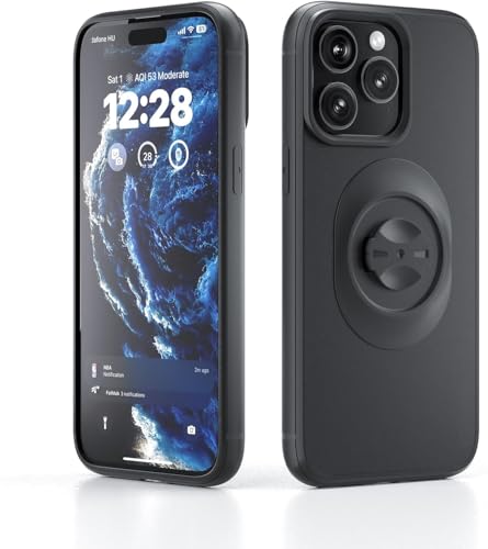FASTAND Bike Phone Case – Compatible with iPhone 17 Pro, Slim Shockproof Cover with Secure Lock-in Design, Fits Quarter-Turn Mounts Using Garmin-Style Interface Black