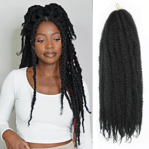 Mèche Marley Twist 24 pouces 8 packs de cheveux afro kinky twist pour tresse crochet 1B