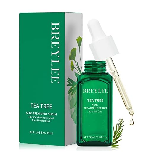 Tea Tree Oil Acne Serum, BREYLEE 2.0 Treatment Acne Prone Sensitive Skin Care Face Serum to Cystic Acne Scars, Redness Relief, Pimples Dark Spots Remove, Niacinamide Facial Moisturizer,30ml/1.01fl oz