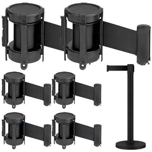 Poteaux de balisage connectables lot de 6 avec ceinture rétractable anti-traction 79 pouces