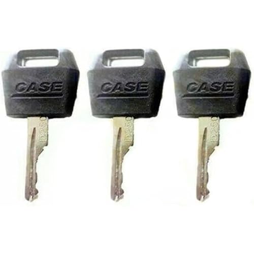 3PCS Ignition Keys Replacement Key, for Case IH Tractor Dozer Backhoe D250 for Case/International Harvester Excavator, Spare and Replacement Parts