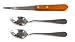Set of 2 Grapefruit Spoons and 1 Grapefruit Knife, Stainless Steel, Serrated Edges