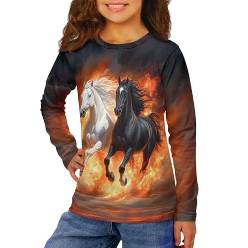 Image of Uourmeti Girls Graphic Tees Long Sleeve T Shirts for Teens Casual Tshirts Junior Sportswear Fall Tops
