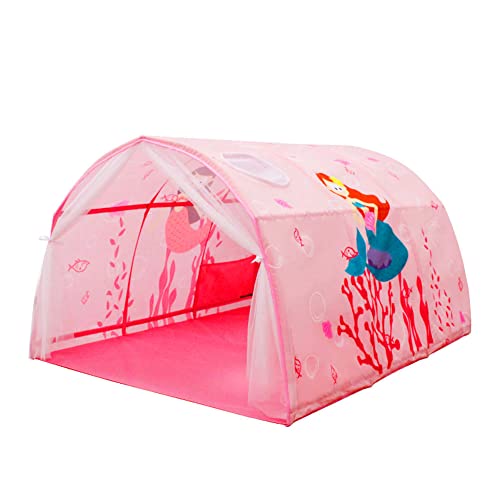 RongXuan Tunnel pour Enfant avec Rideau en Maille pour lit Mezzanine Demi-lit superposé Largeur 100 cm Rose