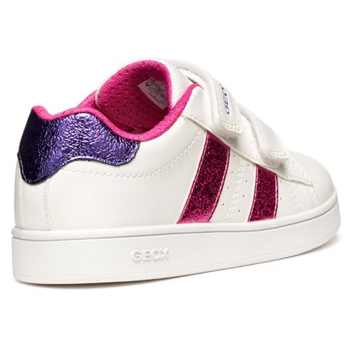 Geox J ECLYPER Mädchen-Sneaker, Weiß/DK Fuchsia, 35 EU, Weiß, Dunkelviolett, 35 EU – Ansicht 5