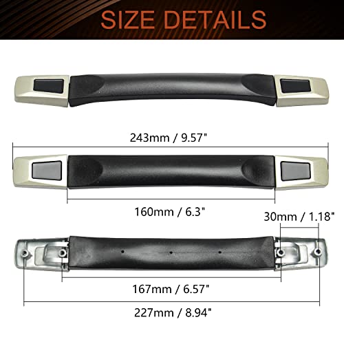 Luggage Handle,Replacement 2Pcs Luggage Handle 9.65" x 1.02" (L x W) Plastic Pull Handle Grip Replacement 245mm x 26mm for Luggage Suitcase Box Black Tone2