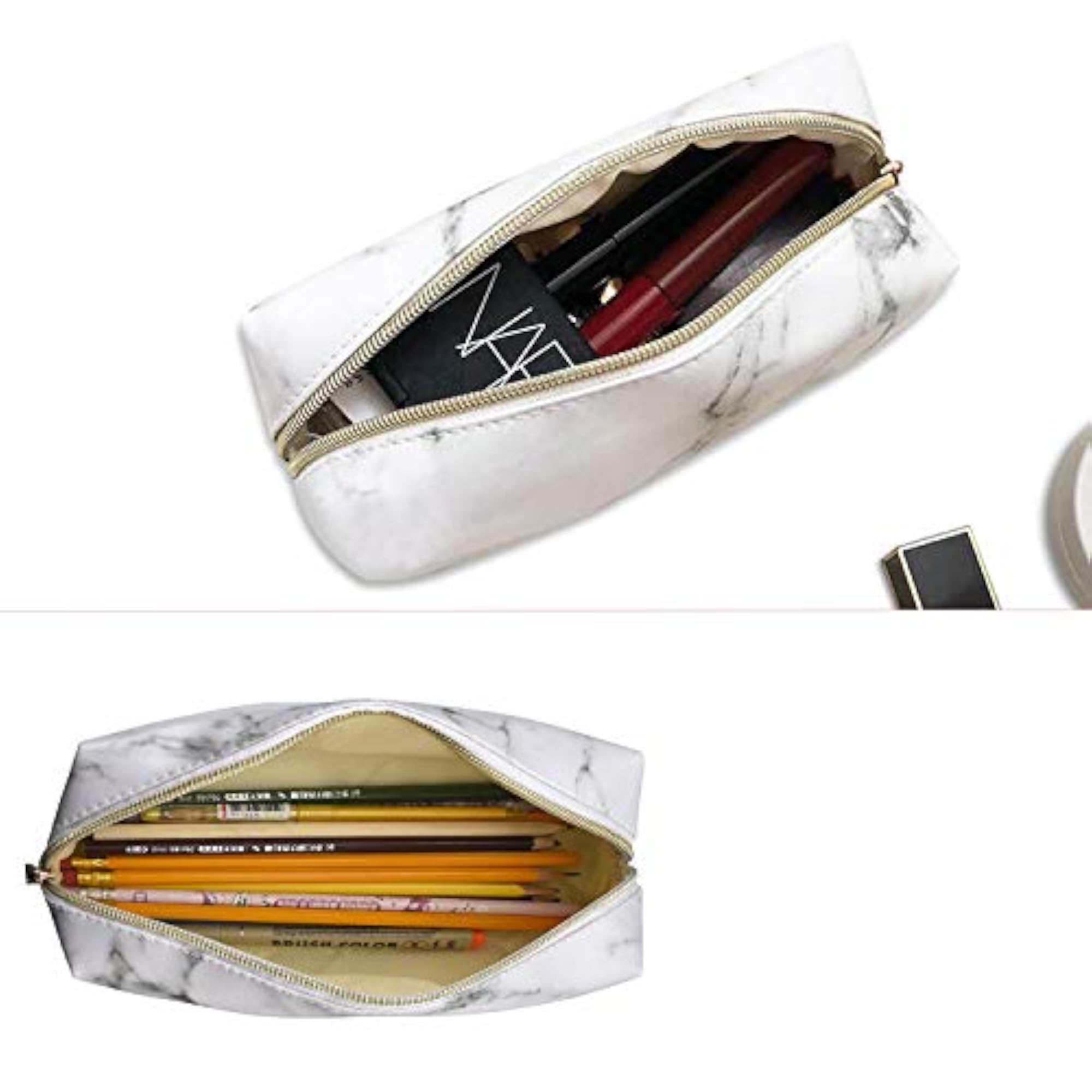 Marble Makeup Bag Organizer, Portable Cosmetic Pouch