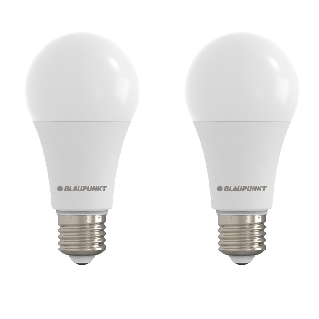 Blaupunkt E27 LED Bulb Classic shape A65 Matt Frosted – 18W (Replaces upto 180W), Super Bright 1980 Lumens, 4000K Natural White, Non‑Dimmable, Eye-friendly, Flicker-free, Main lights for Home – 2 Pack