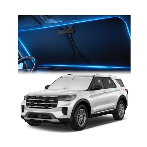 Windshield Sunshade for Ford Explorer 2020-2026 ST, XLT, Limited, Platinum &ndash; No-Light-Pass...