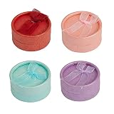 通用 Boîtes à Bijoux Rondes Coffrets Cadeaux Boîtes-Cadeaux à Bijoux en Papier Boîtes de Bracelet en Carton Stockage de Bijoux avec nœud en Velours pour Bagues, Colliers, Boucles d'oreilles 12 Pièces