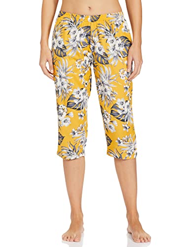 Image of Longies Women's Rayon Capri Nigh Suit Regular Set (LGRCSSYV001 Dark yellow026 XL)