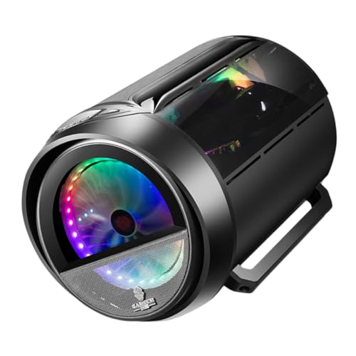 Gabinete para computadora Veemoon Matx Gaming con refrigeración líquida RGB circular, chasis de escritorio modificado negro para oficina y ensambles PC miniatura 1