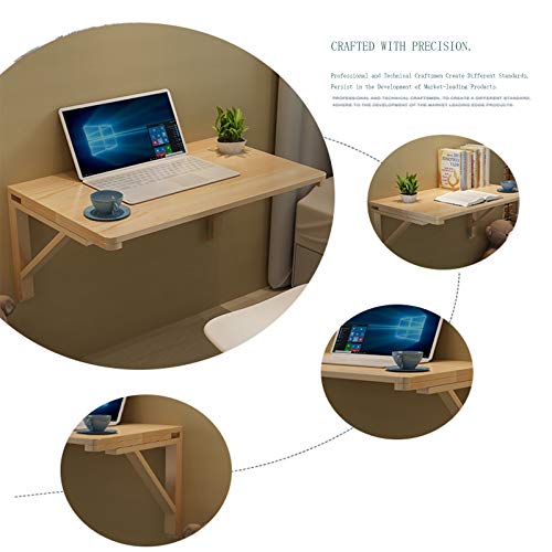 Table pliante murale en bois massif pour ordinateur et repas - 4