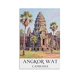 Angkor Wat Kambodscha Vintage-Reiseposter, 20 x 30 cm, 