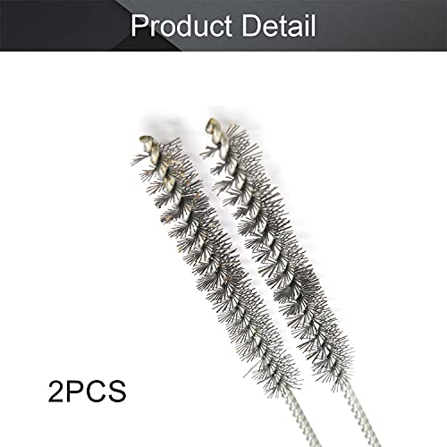 Image of Utoolmart Steel Wire Cleaning Brush, Spiral Power Tube Brush, Steel Wire Tube Brush Cleaning Tool, Tube Bottle Brush, 0.6-inch Diameter 12-inch Length, 2pcs