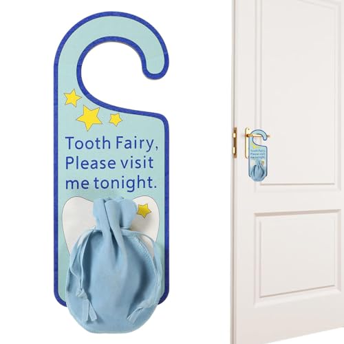 ZONTO Regalos del de los Dientes,Divertido Colgador de Puerta con Gancho de Dibujos Animados para Bolsa de Dientes - Regalos para animar los Dientes de los niños para balcón, Sala de Estar
