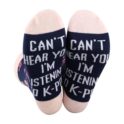 JXGZSO K-pop Music Lover Gift Can't Hear You I'm Listening To K-pop Socks Korea Music...