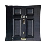 Customized Pillowcase Classic Old Sherlock Holmes 221B Door Zippered Pillow Case 16x16(Two Sides)