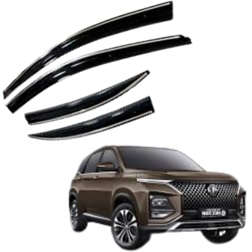 Image of CAR SAAZ Chrome Line Door Visor for Hector (2023-Present)(Set of 4Pcs) | Rain Guard | Wind Deflector