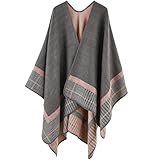 Crertos Poncho Damen Winter, Warm Cape Damen, Strick Poncho Herbst Schal Wrap...