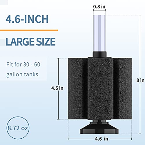 Pawfly Aquarium Large Bio Sponge Filter Quiet Betta Fry Shrimp And Small Fish Foam Filter For Fish Tank Up To 60 Gallon #TOP2
