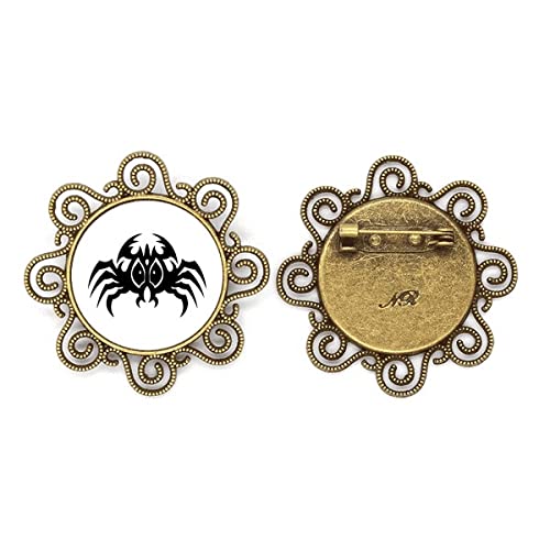 Broche araignée noire avec motif insecte fleur - Bijou fille taille M