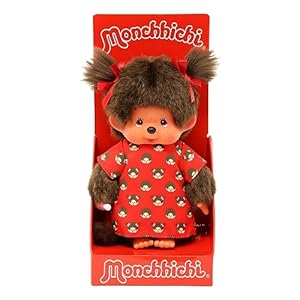 Sekiguchi Monchhichi Mädchen mit Kleid Plüschtier, 20cm
