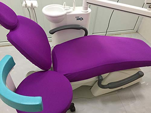 Dental Chair Unit Dentist Cover Sleeves Elastic Protector Washable Headrest Backrest Purplish Red <1 Set>
