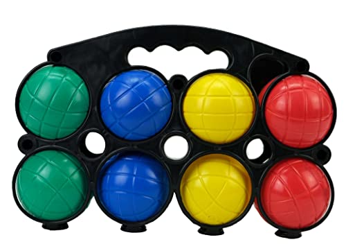 Bock op Kölle Plitsch Platsch Boccia- Boule Set Spiel 8-teilig Kugel Ø 72mm; inkl. Tragekorb und Zielbal