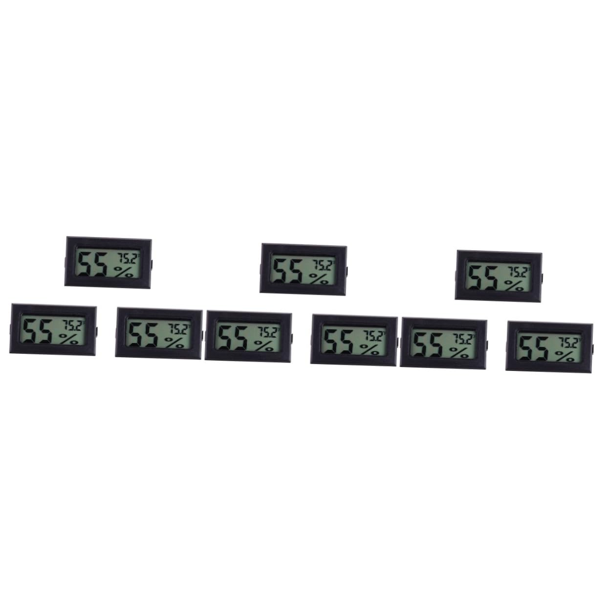 BESPORTBLE 9piezas Mini Hygroscope Digital Inalámbrico Para y Fahrenheit Negro Medidor De Para Interiores y Exteriores Pantalla y Precisa