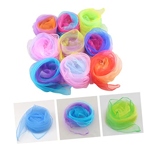 Didiseaon 60cm x 60cm Gradient Color Dance and Juggling Scarves Set 6-Piece Lightweight for Kids Performances Play Activities and Music Movement Random Color2