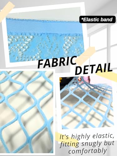 Image of ChiaoLezhee Sexy Wide Fishnet Tights, Floral Lace Garter Stockings For Women, Fishnets Fish Net Fits 0-18