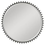 Uttermost Taza Distressed Black 32" Round Wall Mirror