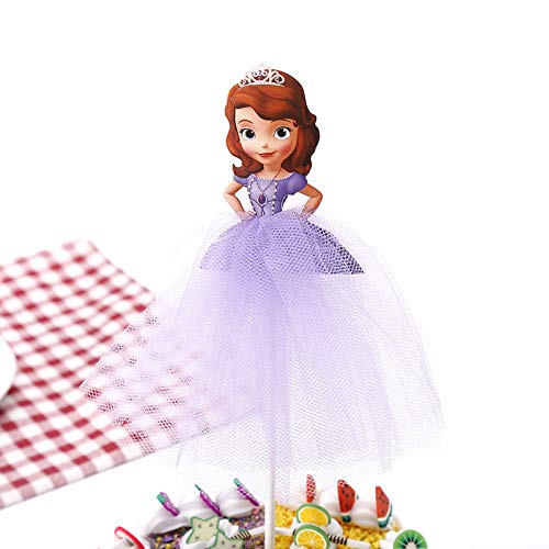 Yurnoet 7Pcs Cupcake Topper Picks – Princess Themed Cupcake Toppers For Kids Party（Anna, Ariel ,Cinderella, Elsa, Sofia ,Snow White ） #TOP7