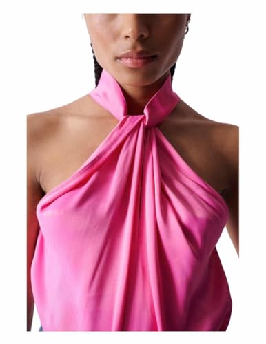 Salsa top halter satinado ideal para cenas y eventos de noche 4