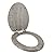 Home+Solutions Distressed Grey Wood Elongated Vaneer Toilet Seat